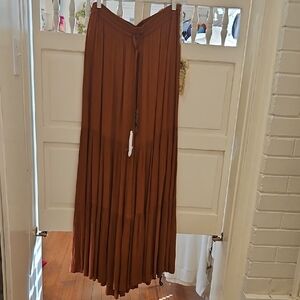 Aratta  copper crystal pleat palazzo pant